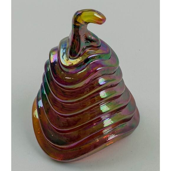 Vintage FENTON Art Glass Tree & Bowl Combo - Red Carnival Iridescent USA - Picture 1 of 9